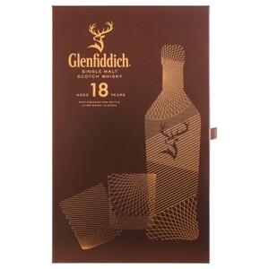 Glenfiddich Single Malt Scotch Whisky 18 Years 75Cl + 2 Glasses