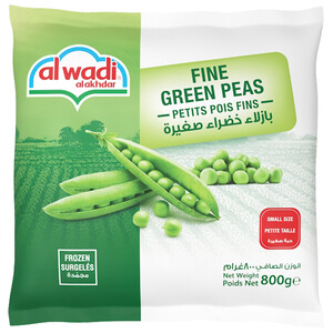 Wadi Al Akhdar Frozen Fine Green Peas 800G