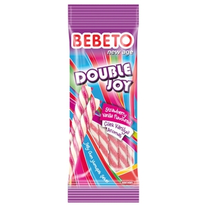 Bebeto Double Joy Jelly Gum Strawberry & Vanilla 75G