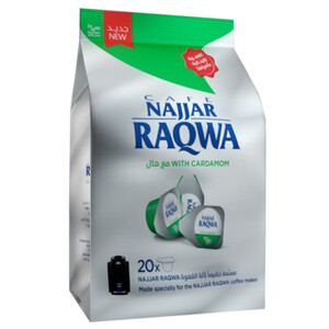 Najjar Raqwa Coffee Capsules With Cardamom 20 Pieces 100G