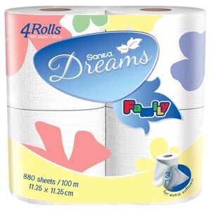 Sanita Dreams Toilet Paper Family 220 Sheets 4 Rolls