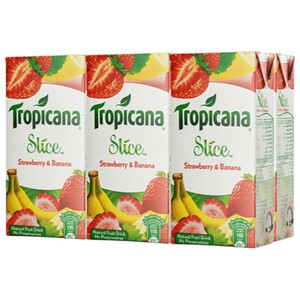 Tropicana Slice Juice Strawberry & Banana 180Ml X6