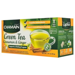 Chamain Green Tea Cinnamon & Ginger 20 Bags 40G
