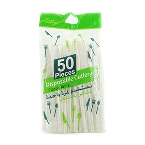 Falcon White Super Plastic Knife*50Pcs