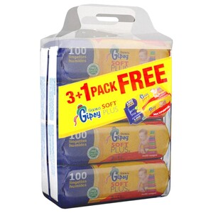 Gipsy Wipes Multipurpose 100 Pieces 3+1 Free