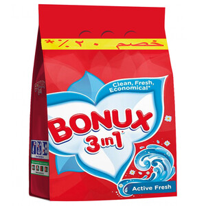 Bonux Powder Laundry Detergent Swatch Active Fresh 1.5Kg -20% Off