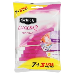 Schick Exacta2 Sensitive Razors 7+3 Pieces