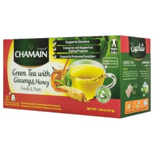 Chamain Green Tea Ginseng & Honey 20 Bags 34G