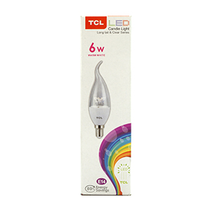 Tcl Led Candle 6W Warm Mouse Tail Clear