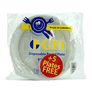 Gpi White Plate 9 Inch 50+5 Free