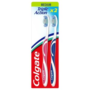 Colgate Toothbrush Triple Action Medium 2 Pieces