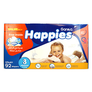 Happies Box Med 5-9Kg 92 Diapers