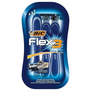 Bic Flex 3 Razors Flexible Blade 3 Pieces