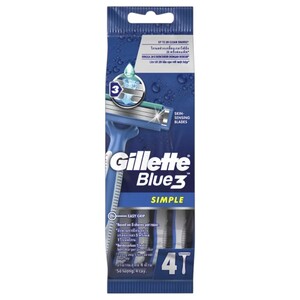Gillette Blue 3 Simple Disposable Razor 4 Pieces
