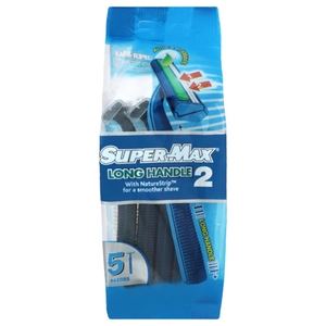 Super Max Long Handle With Nature Strip Shaver 5 Pieces