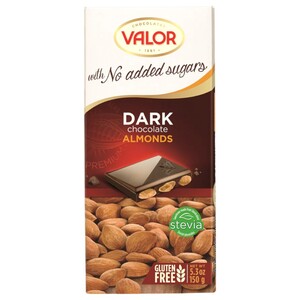 Valor Dark Chocolate Almond No Sugar Added 150G