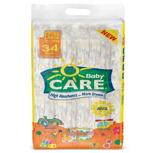 Baby Care Diapers Extra Large 34 Pieces