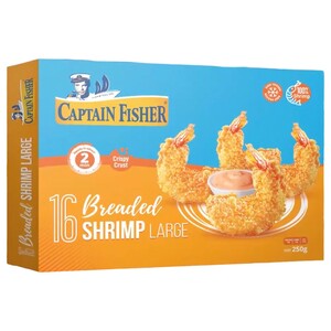 Captain Fisher Frozen Breaded Shrimps 26/30 16 Pieces 250G