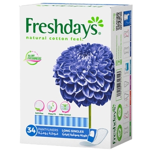 Freshdays Pantyliners Long Singles 34 Pieces