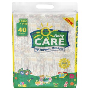 Baby Care Diapers Large 7-14Kg 40 Pieces