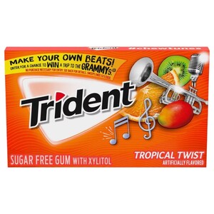 Trident Gum Tropical Twist Sugar Free 14 Pieces 26.6G
