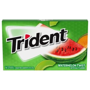 Trident Gum Watermelon Sugar Free 14 Pieces 26.6G