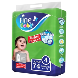 Fine Baby Diapers Size 4 7 To 14 Kg Mega Pack 74 Pieces