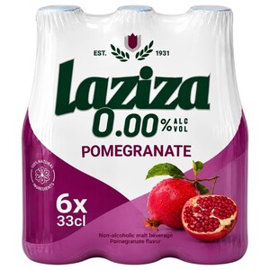 Laziza Malt Drink Non Alcoholic Pomegranate 330Ml X6