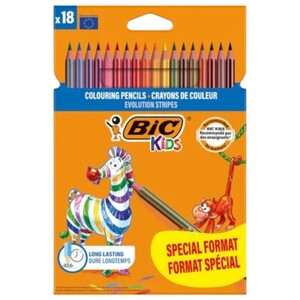 Bic Kids Colouring Pencils Evolution Stripes 18 Pieces
