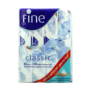 Fine Facial Tissue Classic 200Ply 8 Pieces