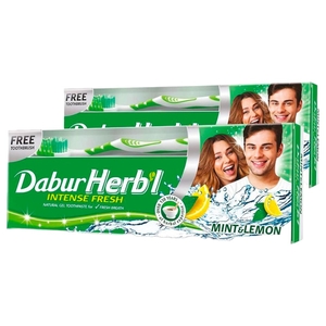 Dabur Herb'l Toothpaste Mint & Lemon 150G + Toothbrush X 2 -20%
