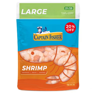 Captain Fisher Cooked Shrimps Large Peeled 21/25 400G -20% Off