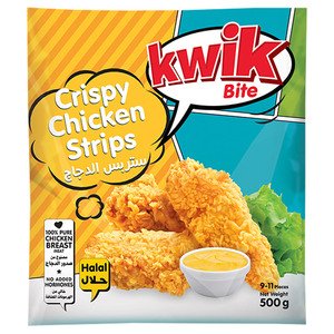 Kwik Bite Frozen Crispy Chicken Strips 9-11 Pieces 500G