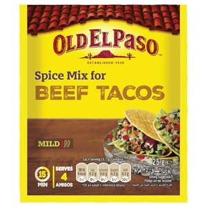 Old El Paso Taco Spice Mix For Beef Tacos Mild 25G