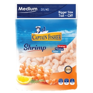 Captain Fisher Cooked Shrimps Medium Peeled 31/40 -20% Off 400G