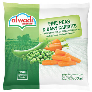 Al Wadi Al Akhdar Frozen Green Peas & Baby Carrots 800G
