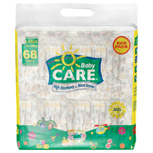 Baby Care Diapers Large 10-20Kg 68 Pieces