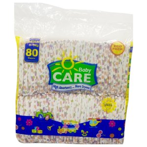 Baby Care Diapers Medium 5-9Kg 80 Pieces
