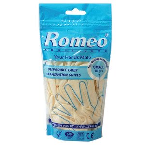Romeo Latex Disposable Examination Gloves Large 10 Pieces