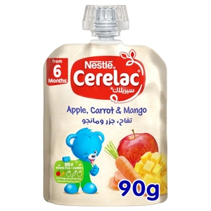 Cerelac Pouch Apple, Carrot & Mango 90G