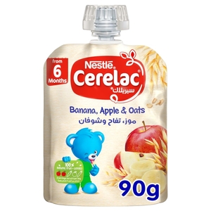 Cerelac Pouch Banana, Apple & Oat 90G