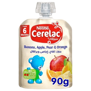Cerelac Pouch Banana, Apple, Pear & Orange 90G