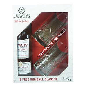 Dewar's White Label 75Cl+2 Highball Glasses Free
