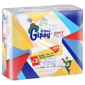 Gipsy Soft Plus Facial Tissues 200 Sheets X2
