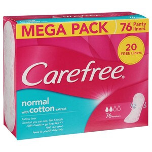Carefree Cotton Normal Pantyliners 76 Pieces Mega Pack