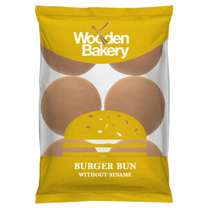 Wooden Bakery Burger Bun Without Sesame 6 Pieces 450G