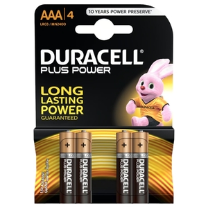 Duracell Plus Power Long Lasting Aaa Batteries 4 Pieces