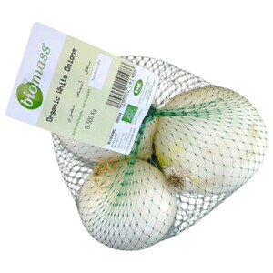 Biomass Organic Fresh White Onions 500G