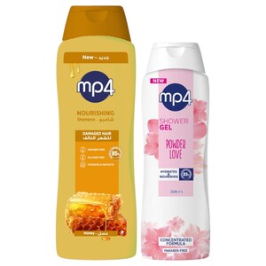 Mp4 Shampoo Honey 650Ml + Shower Gel Powder Love 300Ml Free