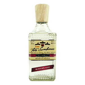 Tres Sombreros Tequila Blanco 100% Agave 70Cl